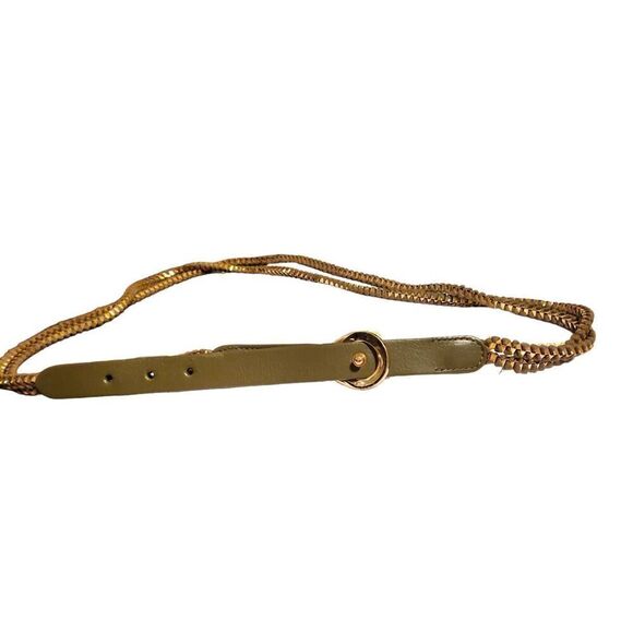 Women's beige grey and gold three chain adjustable belt 50" - Picture 2 of 4
